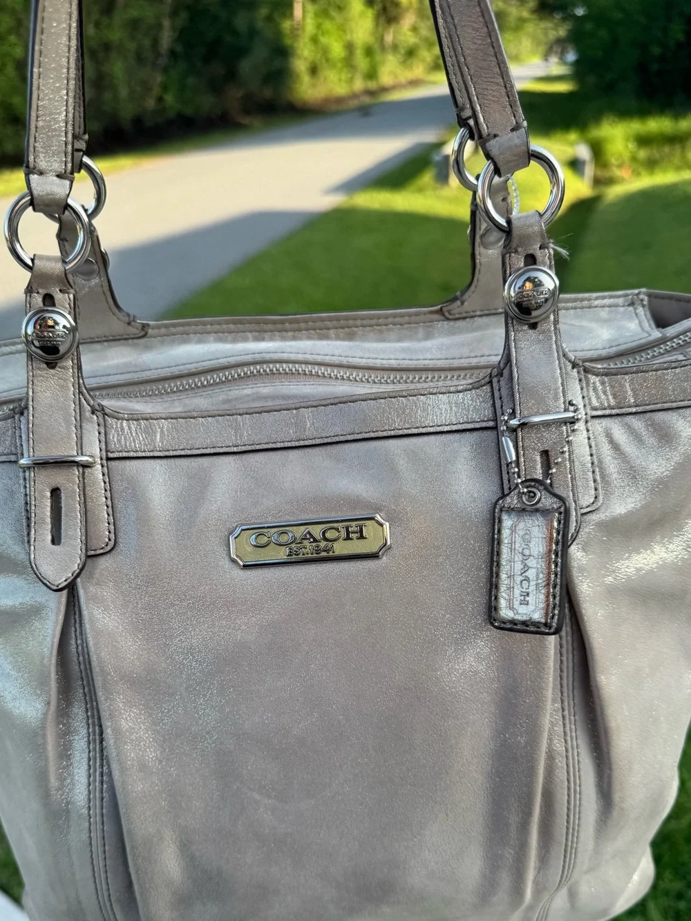 VINTAGE Coach Hampton Laguna metallic bag